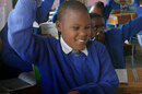 Visually impaired kids in Kenyan classroom