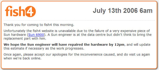Fish4 Error Message captured by El Rego