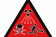 Shot of the new radiation sign