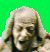 picture of thrasymachus statue, with peculiar green background