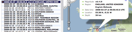 real-time quake info