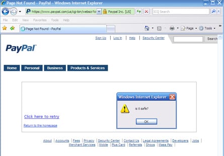 Screenshot showing PayPay XSS vulnerability