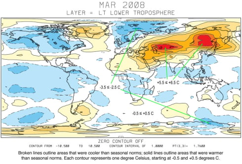 UAH Satellite Temperatures March, 2008 - looks cool
