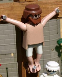 The Playmobil Jesus nailed to the cross