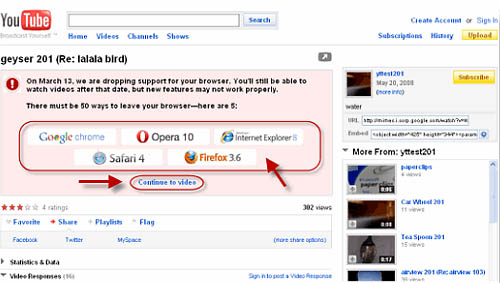 Google d-rops YouTube support for IE6