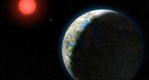 Artist's conception showing the inner four planets of the Gliese 581 system. GJ 581g, potentially habitable, is in the foreground. Credit: Lynette Cook/NSF