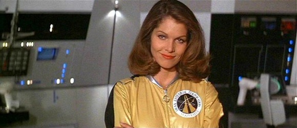 Lois Chiles as Dr Holly Goodhead of NASA and the CIA, dressed for space in Bond flick Moonraker Lois Chiles as Dr Holly Goodhead of NASA and the CIA, dressed for space in Bond flick Moonraker