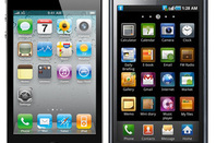 Apple iPhone 4 (left) and Samsung Galaxy S 4G (right)