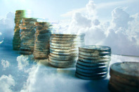 Columns of coins in the cloud