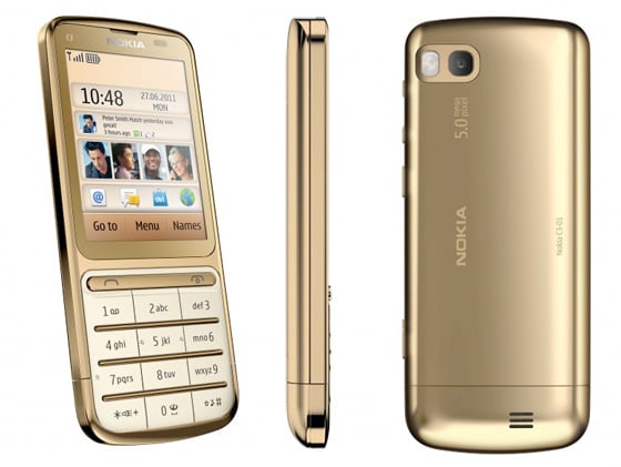 LATEST Nokia C3 01 GOLD Touch and Type Unlocked Mobile Phone C301 Sim 