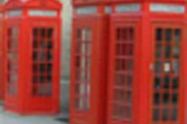 Red telephone boxes near royal opera house