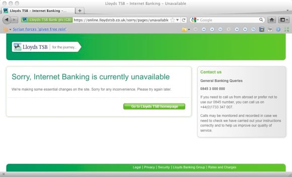 Lloyds TSB online banking, ATMs titsup in server crash ��� The Register