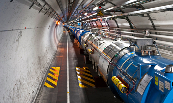 View of the LHC tunnel sector 3 to 4