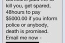 SMS death threat scam