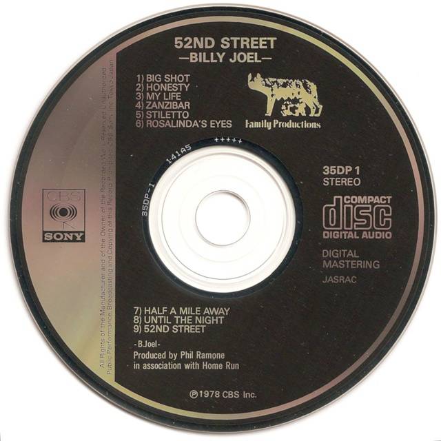 Billy Joel 52nd Street CD from 1982