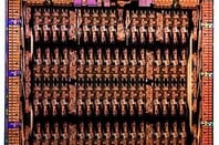 Die shot of the 62-core Xeon Phi coprocessor chip