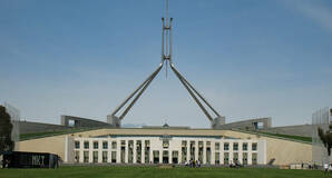 Parliament House Canberra by Flickr user OzMark17 used under CC Share and Share alike licence