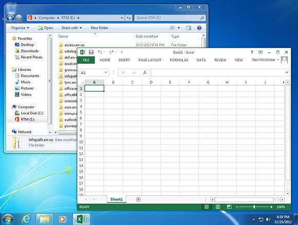 Screenshot of Office 2013 running on Windows 7