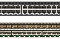 The RackSwitch GS8264T, top, and the RackSwitch GS8264CS, bottom