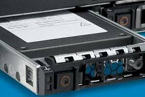 A PowerEdge rack server spitting out an Express Flash SSD module