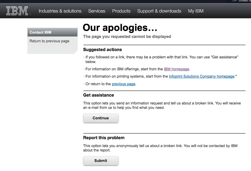 IBM we're-sorry screenshot