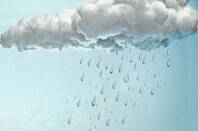 big droplets falling from rain cloud