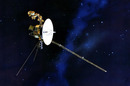 Artist's concept of the Voyager spacecraft in space.