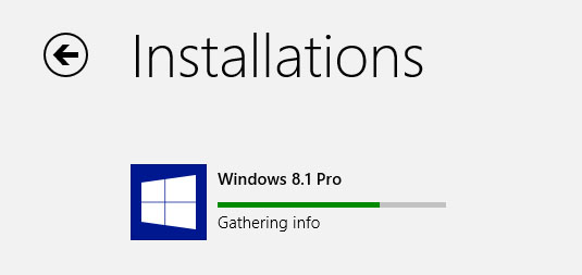 Windows 8.1 update gathering info