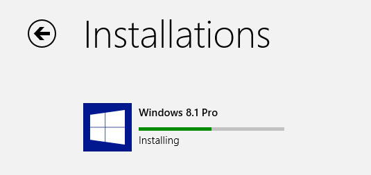 Windows 8.1 update installing