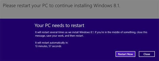 Windows 8.1 update restart