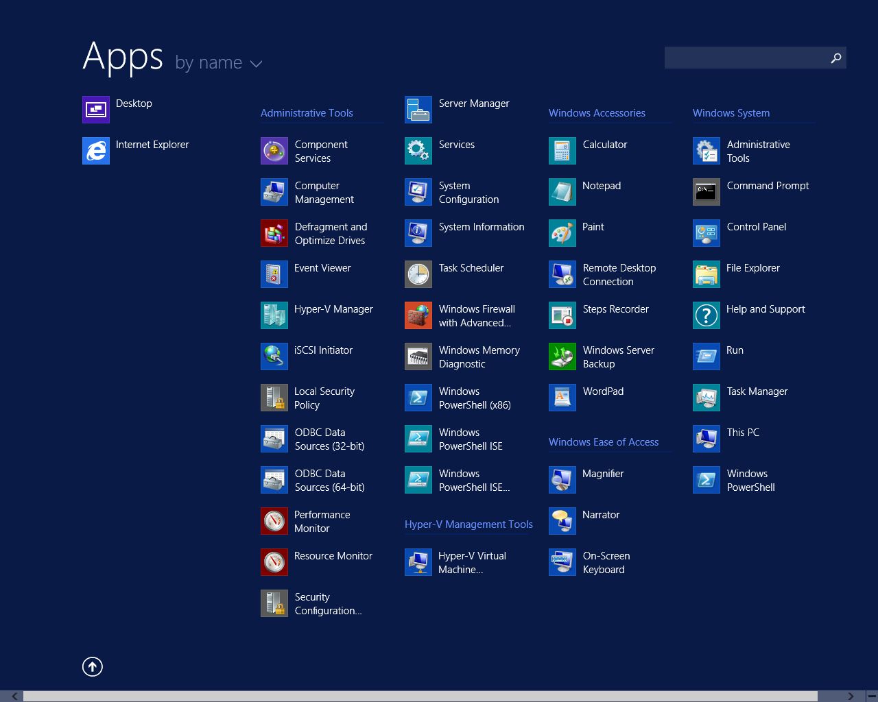 Windows Server 2012 R2 Start Menu 2