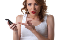 Angry woman on mobile