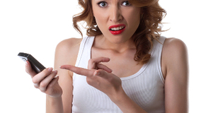 Angry woman on mobile