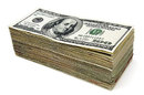 Photo of a stack of $100 bills