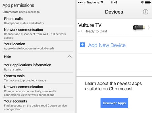 Google Chromecast Android prerequisites and iOS configured