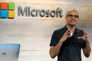 Satya Nadella speaking at a Microsoft cloud event
