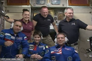 The full Expedition 42 crew aboard the ISS