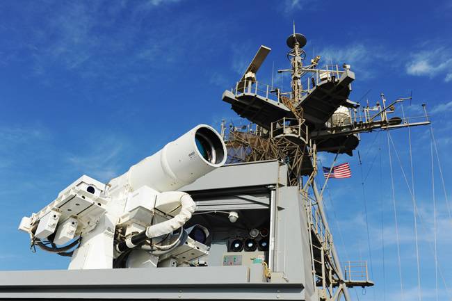 Laser weapon aboard USS Ponce