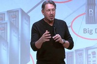 Larry Ellison on stage at the launch of Oracle's X5 engineered systems range