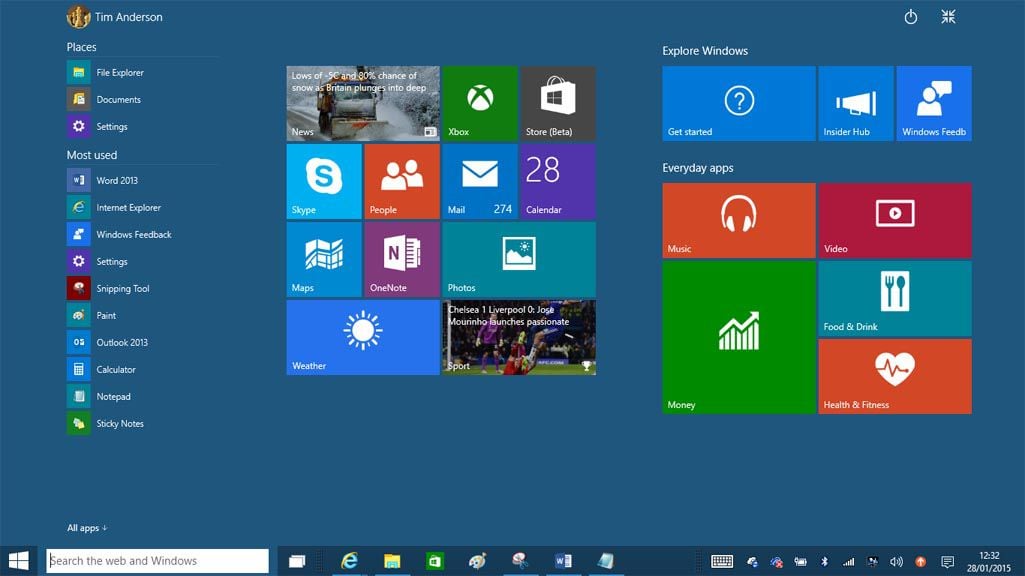 Windows 10 Start