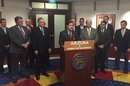 Arizona Governor Doug Ducey and officials in conference