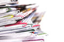 stack of newspapers view from the side