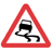 Slippery road sign
