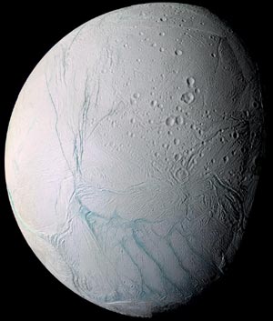 Enceladus: A baffling moon. Picture: CICLOPS