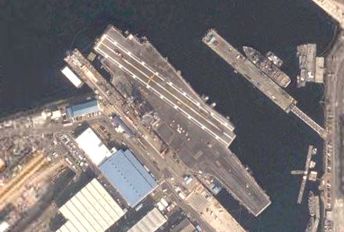 USS Kitty Hawk at home in Yokosuka, Japan