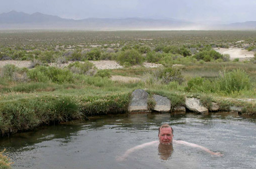 Kevin Kelly in the hot tub