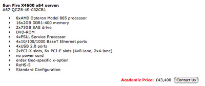 Price list for Sun Fire 4600