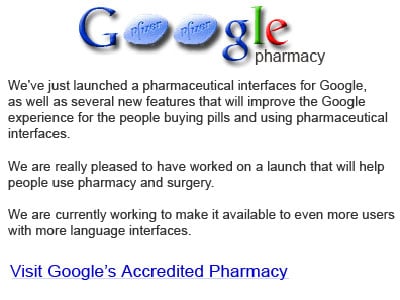 The rogue Google pharmaceutical site