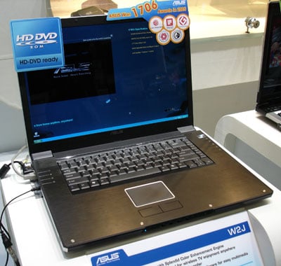 asus w2j 17in hd dvd notebook