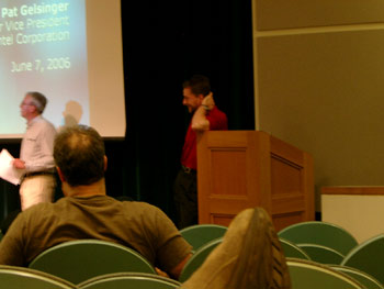 Shot of Gelsinger speaking at Stanford